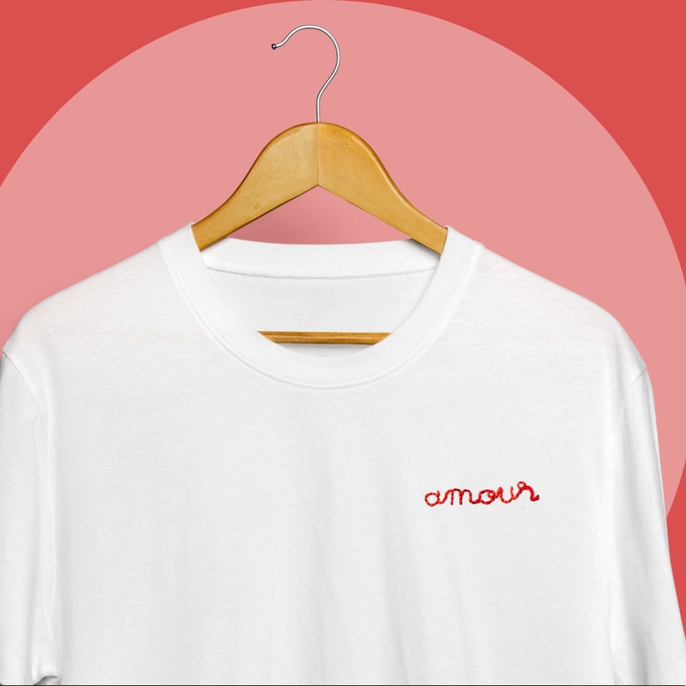 ‘Amour’ Handmade Embroidered Tee